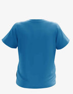 Turquoise youth crew neck sweatshirt by SpectraUSA, shown from the back, made for kids with comfortable fit and casual style.
