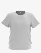 White youth crew neck t-shirt by SpectraUSA, front view showing soft fabric and classic fit for kids.