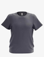 Charcoal-colored kid's basic T-shirt from SpectraUSA, front view showing soft cotton fabric and classic fit.