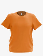 Orange Kid's Basic T-shirt from SpectraUSA, front view showing soft cotton fabric and simple crewneck design.