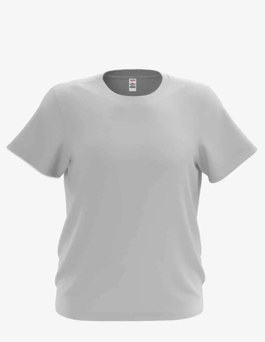 Silver kid's basic T-shirt by SpectraUSA, front view showing soft fabric and simple design for children.