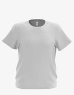 White kid's basic T-shirt by SpectraUSA, front view showing soft cotton fabric and simple crew neckline.