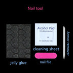 24Pcs/Box Charming Pink Flame Short Fake Nails press on Square Head Full Cover Detachable nowadaysfashion
