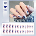 24Pcs/Box Charming Pink Flame Short Fake Nails press on Square Head Full Cover Detachable nowadaysfashion