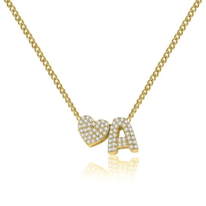 26 letter zircon pendant Personalized Name Necklace - Blade & Thread