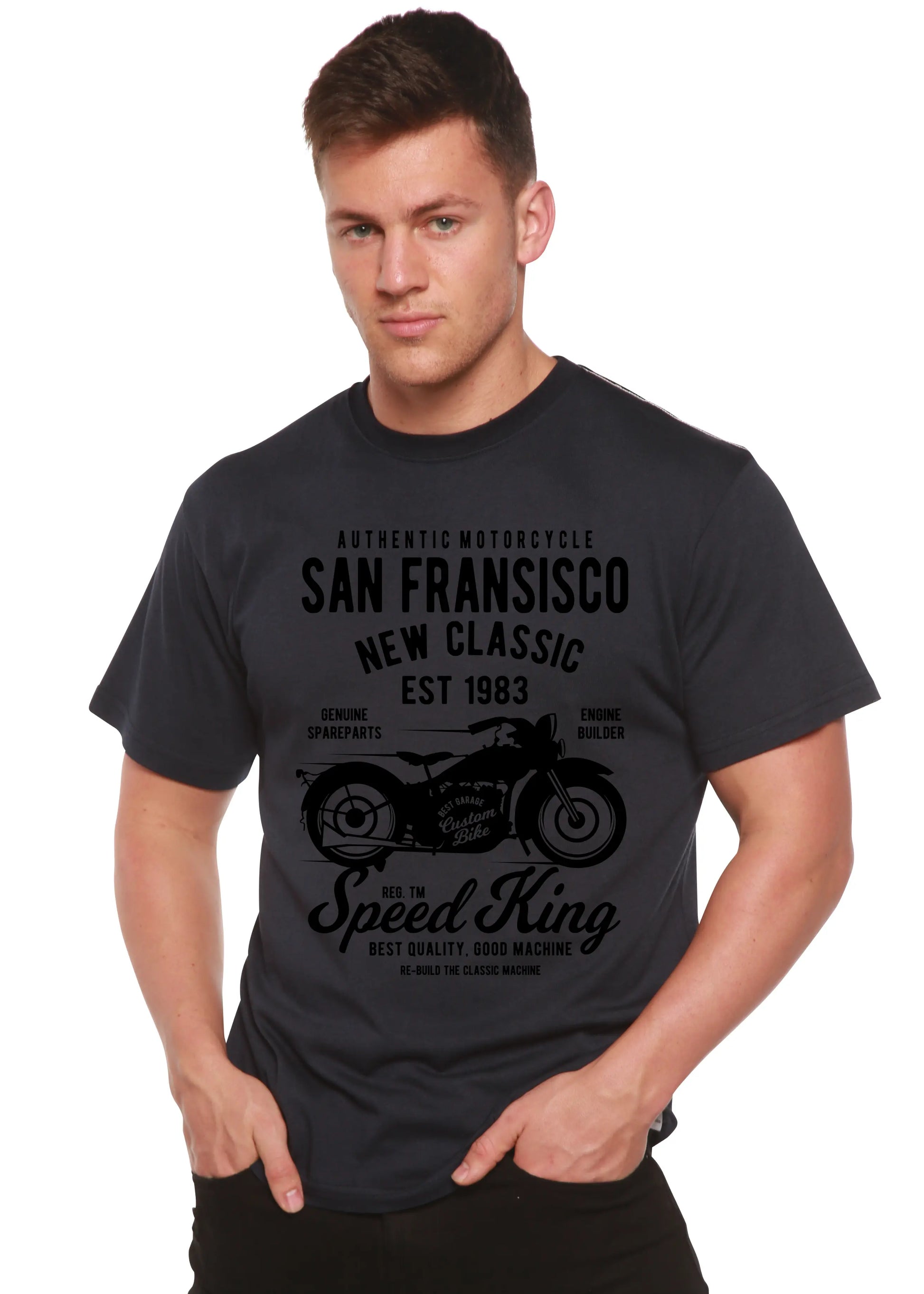 San Fransisco Spun Bamboo® Men's Bamboo Viscose/Organic Cotton Short Sleeve Graphic T-Shirt Spun Bamboo