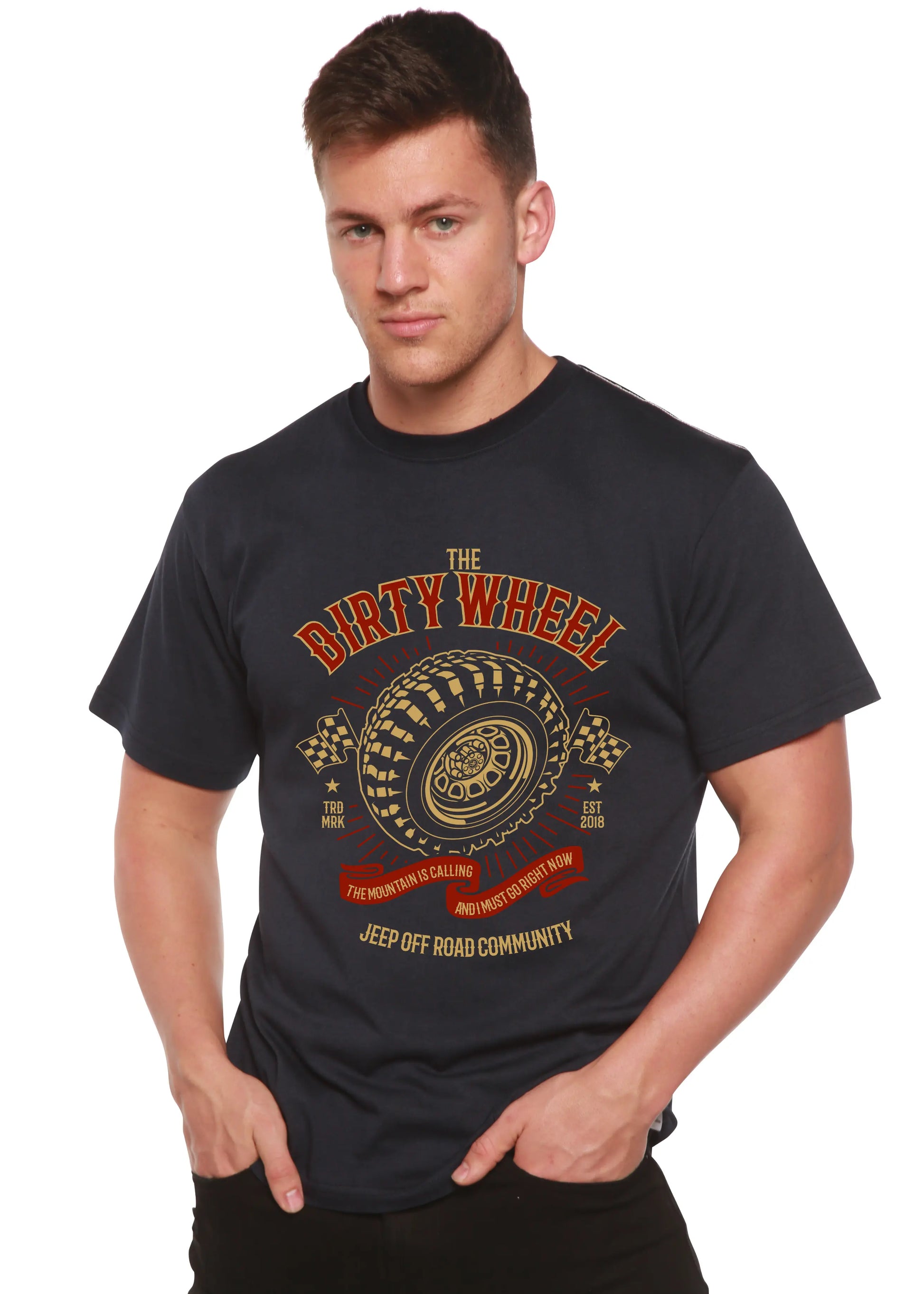 The Dirty Wheel Spun Bamboo® Men's Bamboo Viscose/Organic Cotton Short Sleeve Graphic T-Shirt Spun Bamboo