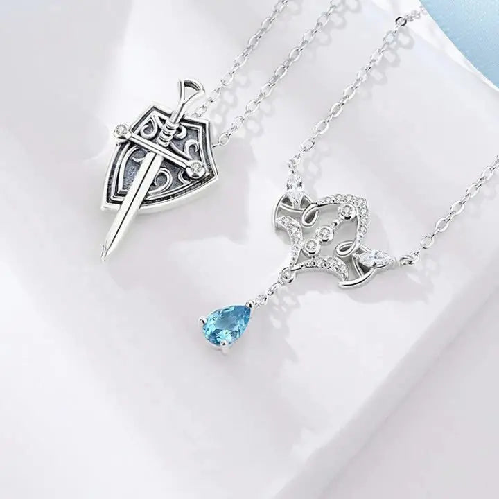 Princess and Knight Couple Necklace Men's and Women's matching Necklace Commemorative Gift nowadaysfashion