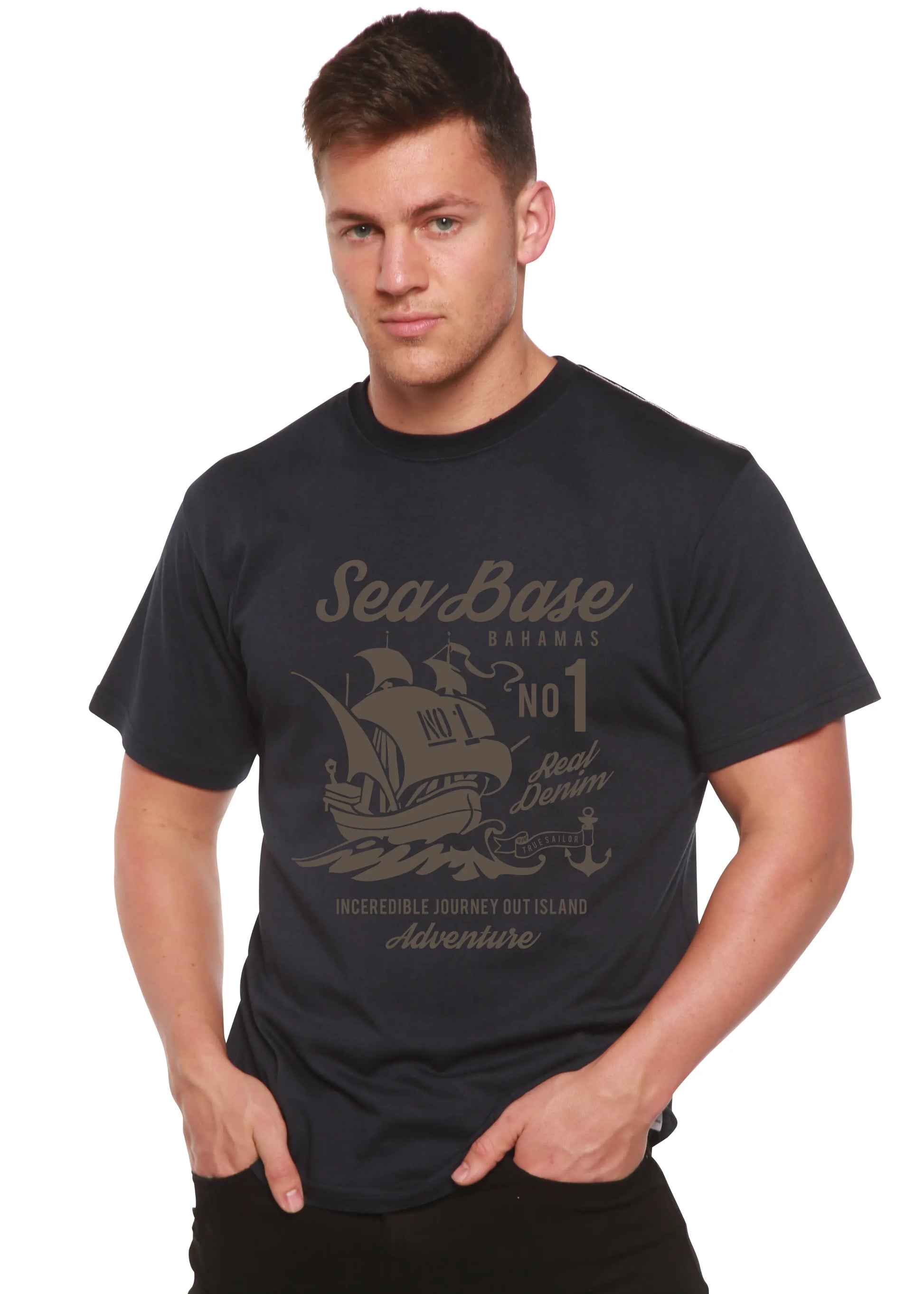 Sea Base Spun Bamboo® Men's Bamboo Viscose/Organic Cotton Short Sleeve Graphic T-Shirt Spun Bamboo