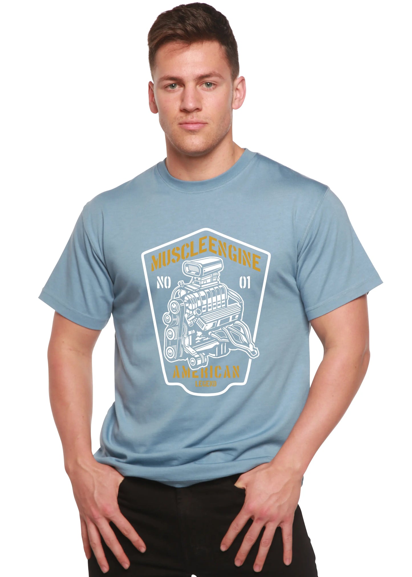 Muscle Engine Spun Bamboo® Men's Bamboo Viscose/Organic Cotton Short Sleeve Graphic T-Shirt Spun Bamboo