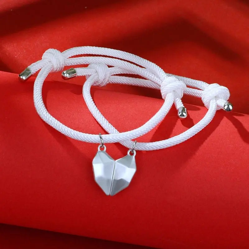 2Pcs Fashion Lovers Matching Friendship Heart Bracelet - Blade & Thread