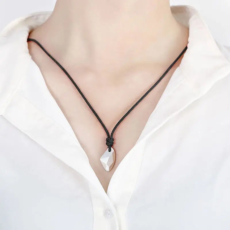 2Pcs Lovers Matching Friendship Faceted Sun Moon Pendant Couple Magnetic Necklace Jewelry - Blade & Thread