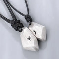 2Pcs Lovers Matching Friendship Faceted Sun Moon Pendant Couple Magnetic Necklace Jewelry nowadaysfashion