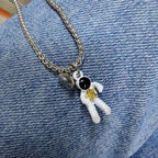 2Pcs Magnetic Couple Necklace Astronaut Pendant  Heart Star Choker Valentine's Day Gift nowadaysfashion