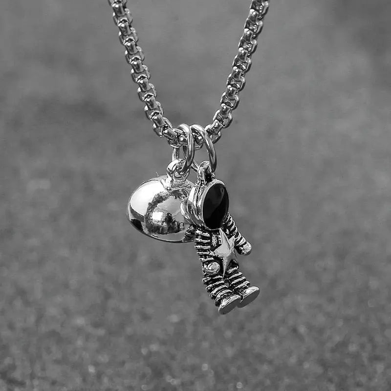 2Pcs Magnetic Couple Necklace Astronaut Pendant  Heart Star Choker Valentine's Day Gift nowadaysfashion