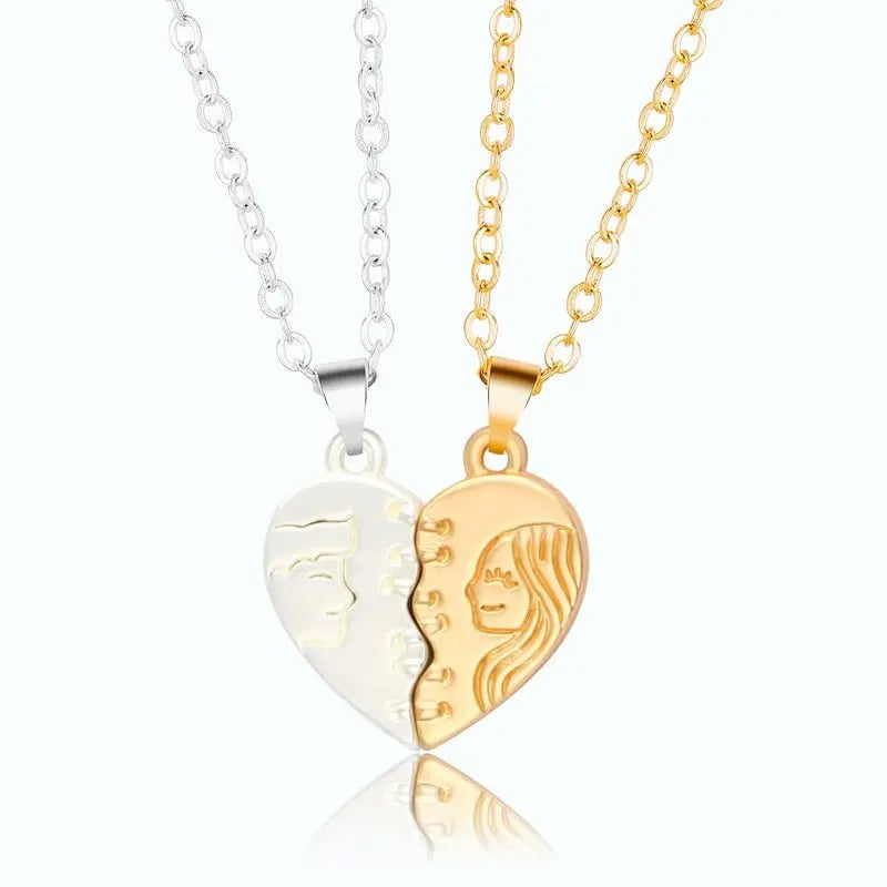 2Pcs Magnetic Heart Couple Necklace For Women Valentine's Day Chain nowadaysfashion