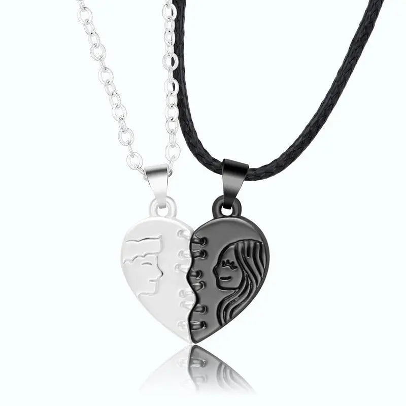 2Pcs Magnetic Heart Couple Necklace For Women Valentine's Day Chain - Blade & Thread