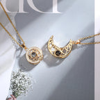 2pcs Personalized Sun Moon Couple Necklace Customized Photo Projection Pendant nowadaysfashion