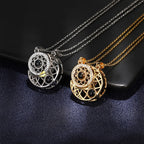 2pcs Personalized Sun Moon Couple Necklace Customized Photo Projection Pendant nowadaysfashion
