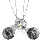2pcs Personalized Sun Moon Couple Necklace Customized Photo Projection Pendant nowadaysfashion