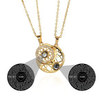 2pcs Personalized Sun Moon Couple Necklace Customized Photo Projection Pendant nowadaysfashion