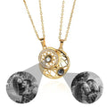 2pcs Personalized Sun Moon Couple Necklace Customized Photo Projection Pendant nowadaysfashion