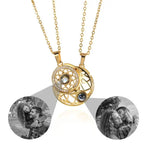 2pcs Personalized Sun Moon Couple Necklace Customized Photo Projection Pendant nowadaysfashion