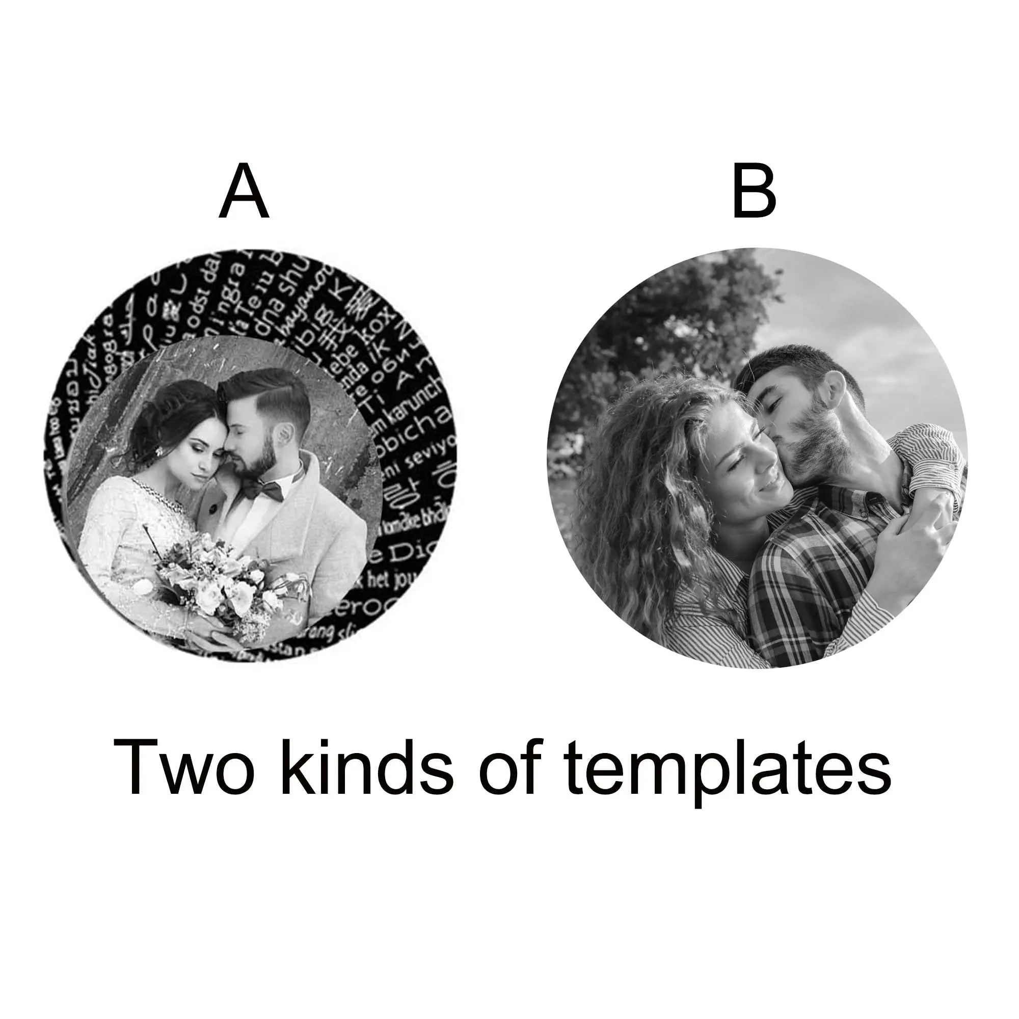 2pcs Personalized Sun Moon Couple Necklace Customized Photo Projection Pendant nowadaysfashion