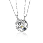 2pcs Personalized Sun Moon Couple Necklace Customized Photo Projection Pendant nowadaysfashion
