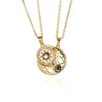 2pcs Personalized Sun Moon Couple Necklace Customized Photo Projection Pendant nowadaysfashion