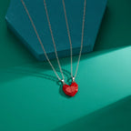 2Pcs Punk Heart Pendant Couple Necklace Lover Distance Faceted Magnetic Necklace nowadaysfashion
