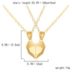 2Pcs Punk Heart Pendant Couple Necklace Lover Distance Faceted Magnetic Necklace nowadaysfashion