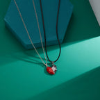2Pcs Punk Heart Pendant Couple Necklace Lover Distance Faceted Magnetic Necklace nowadaysfashion