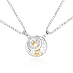 2Pcs Simple Matching Sun Moon Pendant Couple Necklace I Love You Jewelry nowadaysfashion