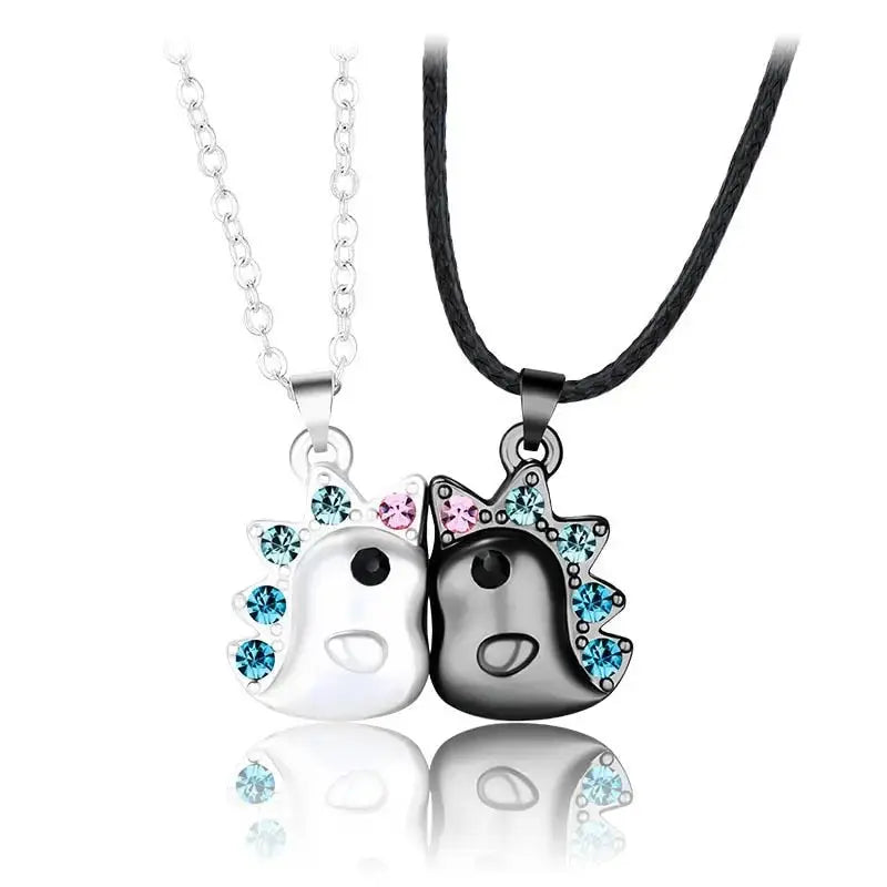 2Pcs/Set Magnetic Couple Necklace Unicorn Shaped Magnet Couple Necklace Jewelry nowadaysfashion