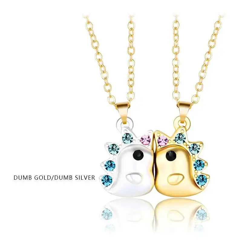2Pcs/Set Magnetic Couple Necklace Unicorn Shaped Magnet Couple Necklace Jewelry nowadaysfashion