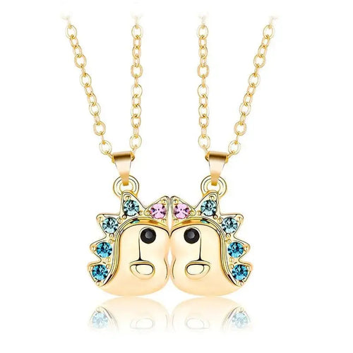 2Pcs/Set Magnetic Couple Necklace Unicorn Shaped Magnet Couple Necklace Jewelry nowadaysfashion