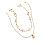 2pcs/set Summer Natural Sea Shell Choker Necklace Beads Chain for Woman nowadaysfashion