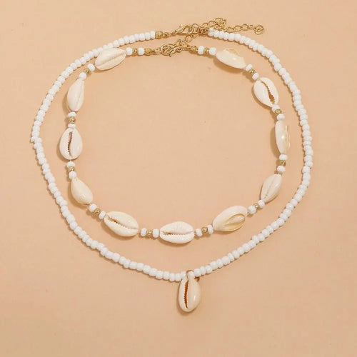 2pcs/set Summer Natural Sea Shell Choker Necklace Beads Chain for Woman nowadaysfashion