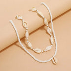 2pcs/set Summer Natural Sea Shell Choker Necklace Beads Chain for Woman nowadaysfashion