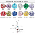 3 Heart Hollow Design Personalized Engrave Name Necklace Birthstone Pendants nowadaysfashion