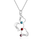 3 Heart Hollow Design Personalized Engrave Name Necklace Birthstone Pendants nowadaysfashion