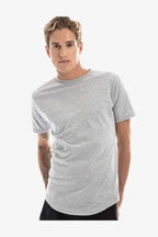 Men's long-line curved hem shirt by SpectraUSA, featuring a stylish design with a relaxed fit and curved hem detail.