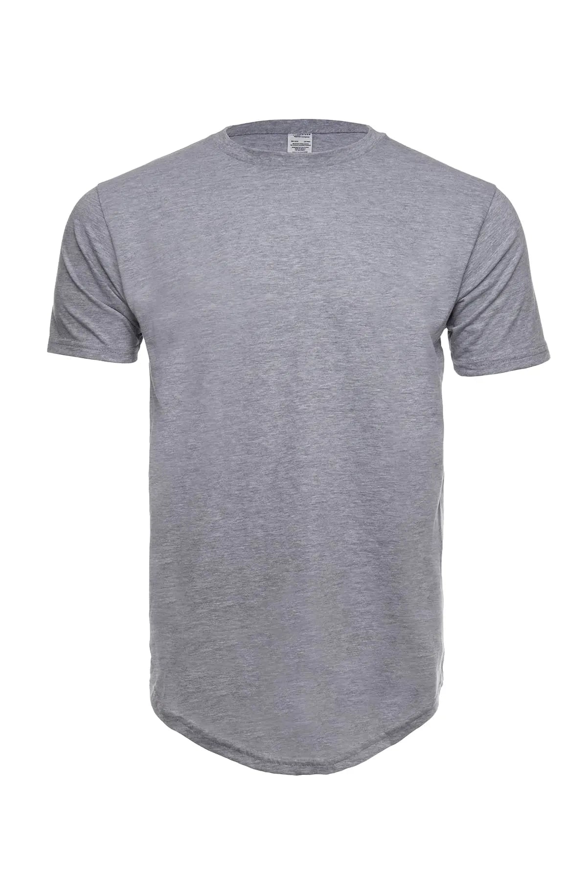 Men's long-line curved hem 3030 by SpectraUSA in Heather Grey, front view showing stylish, casual fit and detailed design.