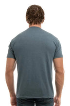 Men's Bi-Blend Crew 3050 from SpectraUSA in dark colors, featuring a Jade, Black, and Heather design with a back view.