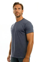 Men's Bi-Blend Crew 3050 in dark colors by SpectraUSA, featuring a stylish indigo and black design with a side view.