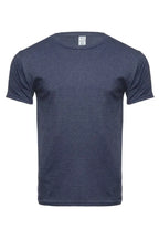 Men's Bi-Blend Crew 3050 by SpectraUSA in navy and black heather, featuring a comfortable crewneck design.
