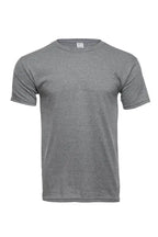 Men's Bi-Blend Crew 3050 in dark ash heather by SpectraUSA, front view showing the casual neckline and fabric texture.