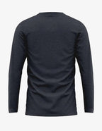 Men's navy heather long sleeve T-shirt by SpectraUSA, shown from the back, with a casual fit and soft fabric.