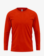 Red men's long sleeve shirt from SpectraUSA, style 5006, shown from the front in the image.